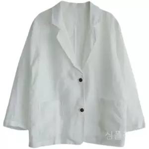 여성린넨재킷 빅사이즈 베이직 여름 린넨자켓 여성 면 마 7부소매 정장 리넨 간절기 봄여름