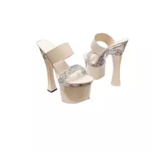 가보시킬힐슬리퍼 스트랩 17CM 샌들 스팽글 15CM 무대 하이힐 슈퍼 여성슬리퍼 투명