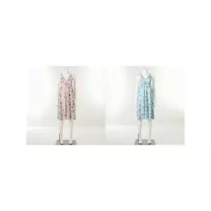 [하프클럽/솔브]비너스(정상) 플라워 쉬폰 플레어 스커트 여성 풀슬립 VFS5024_C