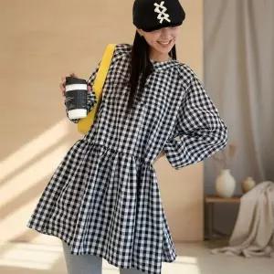 [하프클럽/셀러허브_여성트랜드패션]여성 러블리 체크 플레어 미니 원피스