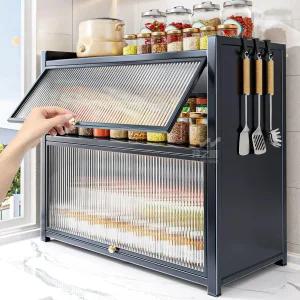 주방 미니 수납장 원목 틈새 그릇 조미료 보관함 홈카페