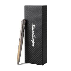 [미국배송] 스무더프로 티타늄 볼펜 EDC 남성용 파커 리필과 호환 여성 비즈니스 서명 작성 기프트 컬러 스톤 워시 그레이(TA02)