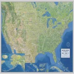 적층된 미국 레인저 지도 포스터 물리적 스타일 가장 읽기 쉬운 위치 라벨 포함 36인치 x 24인치 접히지