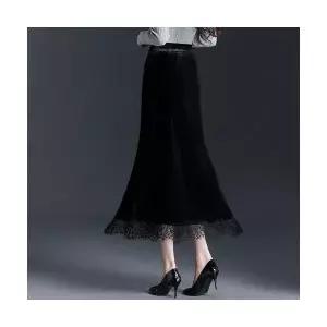 스커트 롱 오피스룩 가을 머메이드 랩스커트 레이스 슬림핏 여자쉬폰스커트 ible3