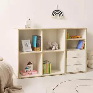 OFW 2단 오픈 수납 서랍장 세트 1200 4색상 사무용책장 전면책장