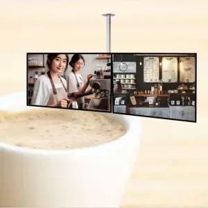 천정형 메뉴보드 모니터 tv 브라켓 카페 음식점 마트 디스플레이 천장형거치대