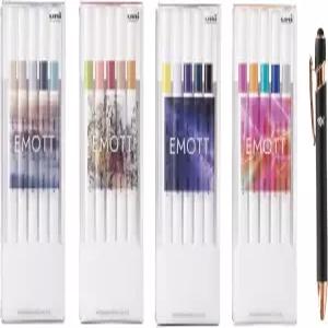 유니 재팬 EMOT 수성 펜 에버 파인 모듬 20가지 색상 세트 일본 수입 간지 러브 스티커 포함 6.69 x 5.11