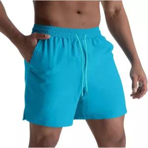 남성 수영 트렁크 드로스트링 여름 운동 반바지 아웃도어 솔리드 패션 스타일리시한 비치 숏 팬츠 포켓
