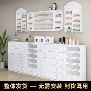 투명수납장 네일샵 미용실 선반 화장품 벽 보관함