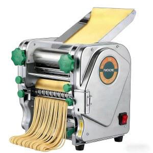 YIMOHOME 상업용 전기 파스타 메이커 기계, 비즈니스 레스토랑용, 자동 가정용 국수 메이커, 스테인리스 스틸 반죽 롤러, 750W 강력한 파워 파스타 커터, 튼튼한 만두 반죽 시터