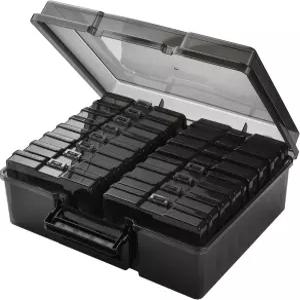 16개의 내부 4인치 x 6인치 사진 케이스가 있는 헌드리 보관함 사진용 손잡이 공예품 스티커 우표 나사