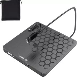 외부 CD/DVD 드라이브 0.5인치 초슬림 USB 3.0 Type-C DVD 플레이어 CD/DVD+/-RW 광학 노트북 데스크톱 Mac