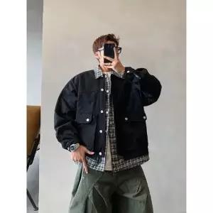 투피스 가을 남자하프코트 재킷 가짜 코트 트렌드 체크 ible3