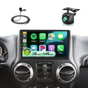 지프 랭글러 자동차 라디오 스테레오 2007-2018 닷지 램 1500 2500 3500 그랜드 체로키 DSP 무선 카플레이 안드로이드 오토, 10인치 HD IPS 터치스크린 GP