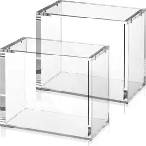 레인매 2팩 아크릴 마그네틱 케이스 부스터 박스 스택형 디스플레이 카드 수집가를 위한 5mm 두께의 클로저