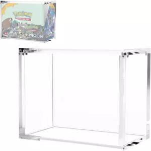 부스터 박스 아크릴 케이스 카드 디스플레이 - 8mm + 6mm 초두꺼운 투명 자석 잠금장치 PKMN 박스용 적재