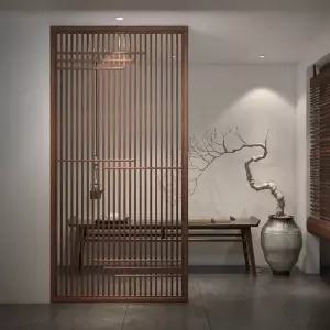 간살 중문 현관 주택 파티션 슬라이딩 도어 아파트 80x240cm 소나무
