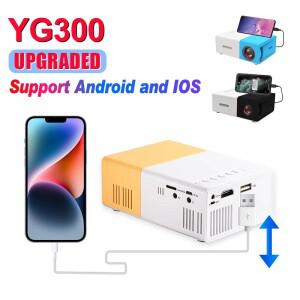 YG300 미니 소형 호환 LED 프로젝터 업그레이드 버전 1080P 풀 HD 비머 3.5mm 오디오 HDMI USB 비디오 휴대