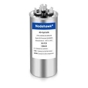 [미국배송] 에어컨용 45+5 F 커패시터 45/5 MFD 6% 370V /440VAC CBB65 원형 듀얼 런 스타트 AC 모터 팬 히트 펌프 콘덴서 스트레이트