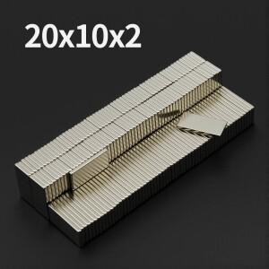 20x10x2mm  네오디뮴 자석 N35 NdfeB 영구 블록 초강력 냉장고 DIY