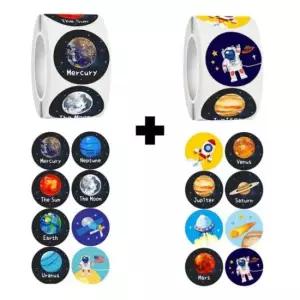 [문구] 2롤세트 16종 지구 행성 지구인 스티커 1000pcs S6167-68