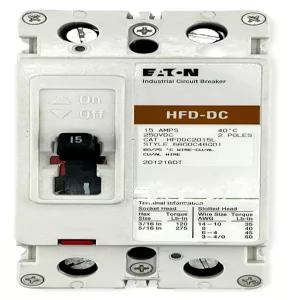 이튼 HFDDC2015L 산업용 서킷 브레이커(MCCBS) HFD; 세리에 C; 15암페어 40oC; 250VDC 2극; 250VDC에서