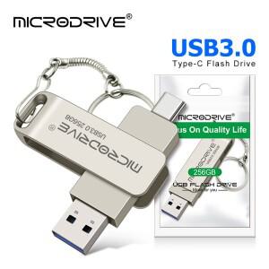 C USB 3.0 플래시 드라이브 64GB 128GB Andriods 스마트 호환폰 메모리 미니 소형 호환 스틱 256GB 듀얼 P