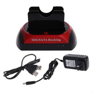 하드 드라이브 도킹 스테이션 USB 2.0 ~ 2.5 3.5인치 SATA IDE 듀얼 슬롯 외부 인클로저(올인원 카드 리더