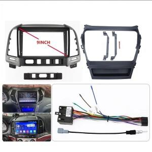 현대 호환 산타페 9인치 카 라디오 안드로이드 DVD 스테레오 오디오 스크린 멀티미디어 비디오 CD 플레이어