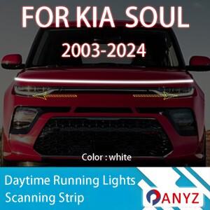 기아 호환 쏘울 2009-2024 신형 업그레이드 LED 주간 주행등 스캔 시동 후드 DRL 가이드 장식 앰비언트 램