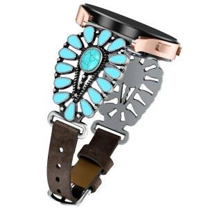 JR.DM 여성용 가죽 밴드 삼성 갤럭시 워치 7/6/5/4/액티브 2 40mm 44mm/워치 6 클래식 43mm 47mm/워치 5 프로 45mm/시계 4 42mm 46mm, 웨스