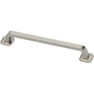 [미국배송] 프랭클린 브라스 (10팩) U2013 광택 니켈 캐비닛 손잡이 6-5/16인치 홀 센터 서랍용 클래식 풀 주방 도어 서랍장 | 노치 백플레이트