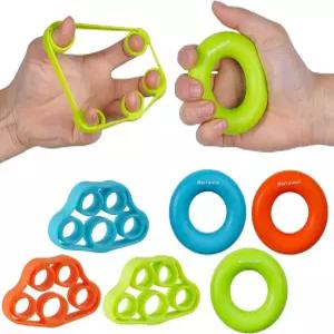 핸드 그립 강화기 핑거 운동기 근력 트레이너(6 PCS) 신소재 팔뚝 운동 스트레칭기 손목 터널 트리거 말렛