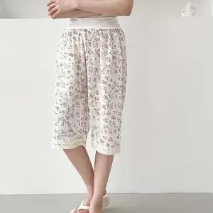 [라일리여성의류] Rly 여성 플라워 잠옷 파자바 바지 인견 반바지