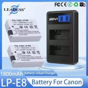 1800mAh LP-E8 배터리 + Canon EOS 550D 600D 650D 700D Kiss X4 X5 X6i X7i 반란군 T2i T3i T4i T5i 카메