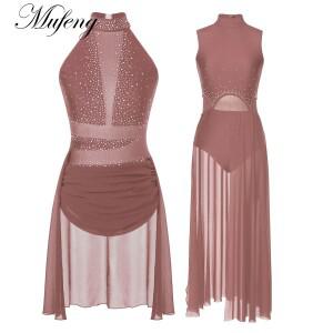 여아 발레 레오타드 댄스웨어 원피스 어린이 댄스 클래스 체조 서정적 현대 무호환용 발레리나 의류 공연