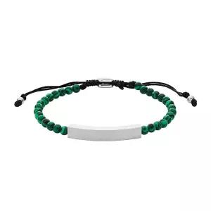 Fossil 남성용 도금 스테인리스 스틸 각인 가능한 맞춤형 선물 ID, 체인 또는 커프 팔찌 남성용, 단일 사이