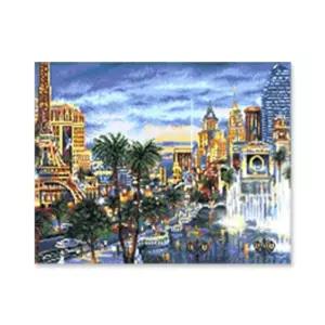 DIY 보석십자수 풍경 파리의밤 40X50 세트액자 취미생활 패키지 비즈 반짝이