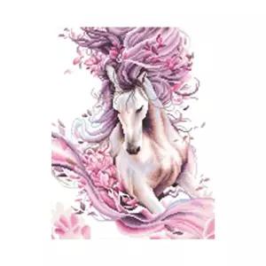 DIY 보석십자수 동물 봄빛 백마 40X50 세트액자 취미생활 패키지 비즈 반짝이