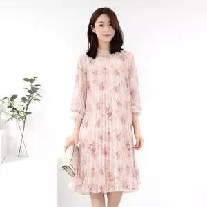 엄마옷 모슬린 엄마옷 프릴 쉬폰플리츠 원피스 613HJK165 중년여성/50대/60대/70대/빅사이즈/할머니옷/마담