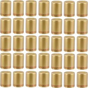 DOITool 100개 PVC 열수축 캡슐 와인 실러 수축 랩 캡 병 코크스 전문 제조 셀러 및 가정용 (골드)