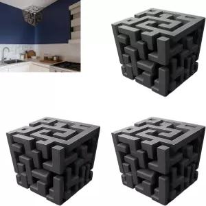 3PCS 3D 코너 벽 아트 착시 데칼 - 필 앤 스틱 임파서블 스티커 거실 침실 사무실 홈 데코 (A)