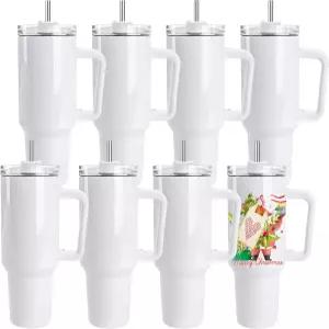 핸들 블랭크 단열 대형 텀블러 벌크 커피 여행 컵 DIY 공예용 스테인리스 여행용 머그컵 열 프레스 인쇄용