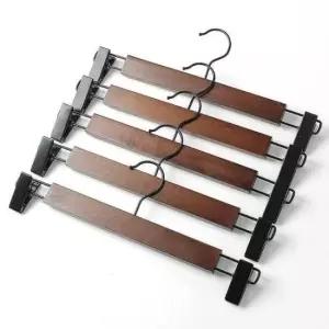 [생활] 원목 옷걸이 고급 바지 걸이 집게형 나무 청바지 수납용