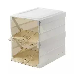 [생활] 신발정리함 자석도어+흰색 2단 접이식 슈즈렉