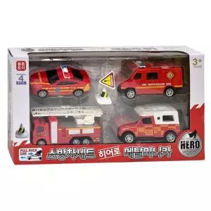 히어로 메탈 미니카 소방차 세트 어린이 자동차 장난감 미니카 선물