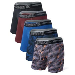 남성용 Separec 듀얼 파우치 속옷, 볼 포함 복서 브 , 프린트 속옷 3팩 또는 5팩