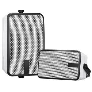 MWAU 야외 블루투스 스피커 2개 400w 파티오 최대 벽 룸용 스피커 스피커 현관 마운트 100개의 IPX5 처마밑면 동기화 엔터테인먼트 무선 정자 방수 차고