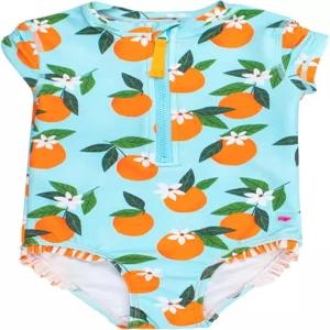 러플버츠 걸스 UPF50+ 자외선 차단 앞 지퍼 반팔 래쉬 가드 원피스 수영복