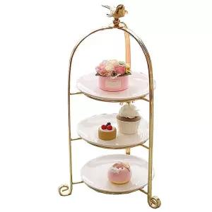 애프터눈티세트 골드 케이크스탠드 디저트트레이 3단